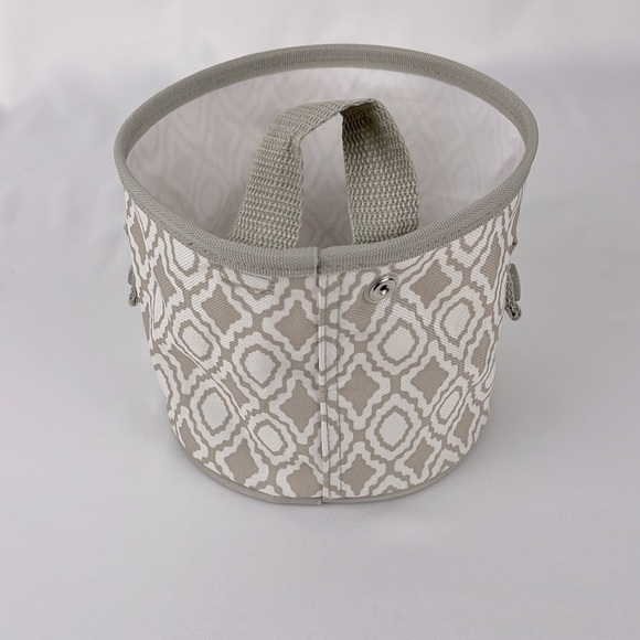 Thirty-one Oh Snap Mini Storage Bin Perfect Pendant Taupe White - Picture 3 of 10